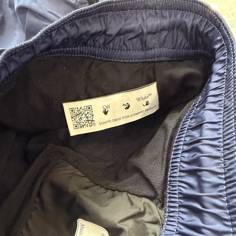Off-White Navy Swim Shorts - Picture 5 of 6